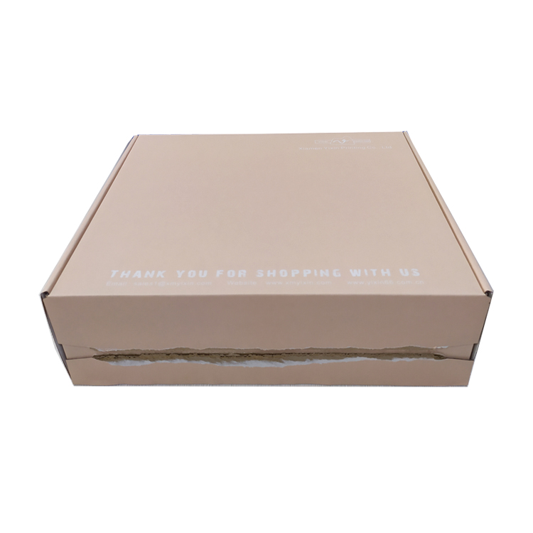 Custom Brown Biodegradable Shipping Box with Self-Seal and Zipper Closure 3mm Thick for Shoes Made from Cardboard