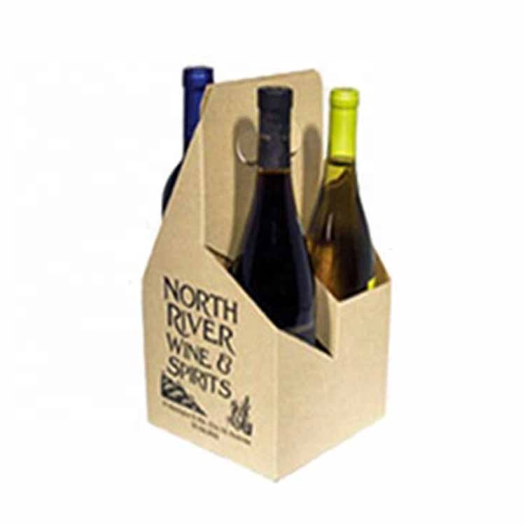 Customized cardboard 4 pack bottle beer carriers drink bottle holder wine boxes