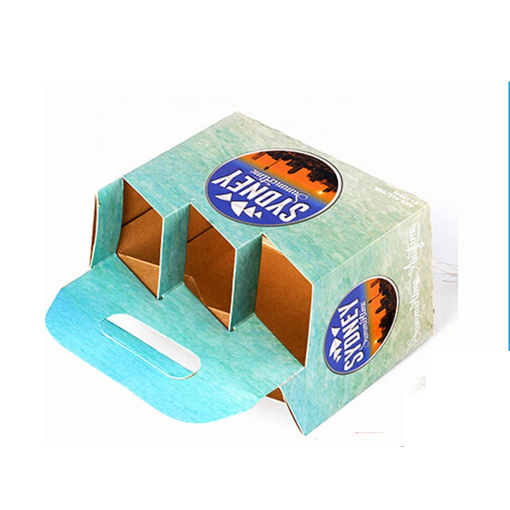 Hot Selling Custom Paper Packaging Boxes Newly Popular Folded Cardboard Design for 6 Bottles Beer Carrier Cheap Custom Accepted