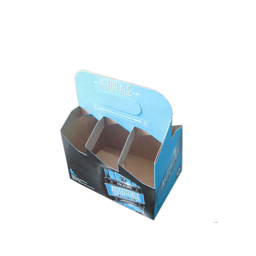 Hot Selling Custom Paper Packaging Boxes Newly Popular Folded Cardboard Design for 6 Bottles Beer Carrier Cheap Custom Accepted