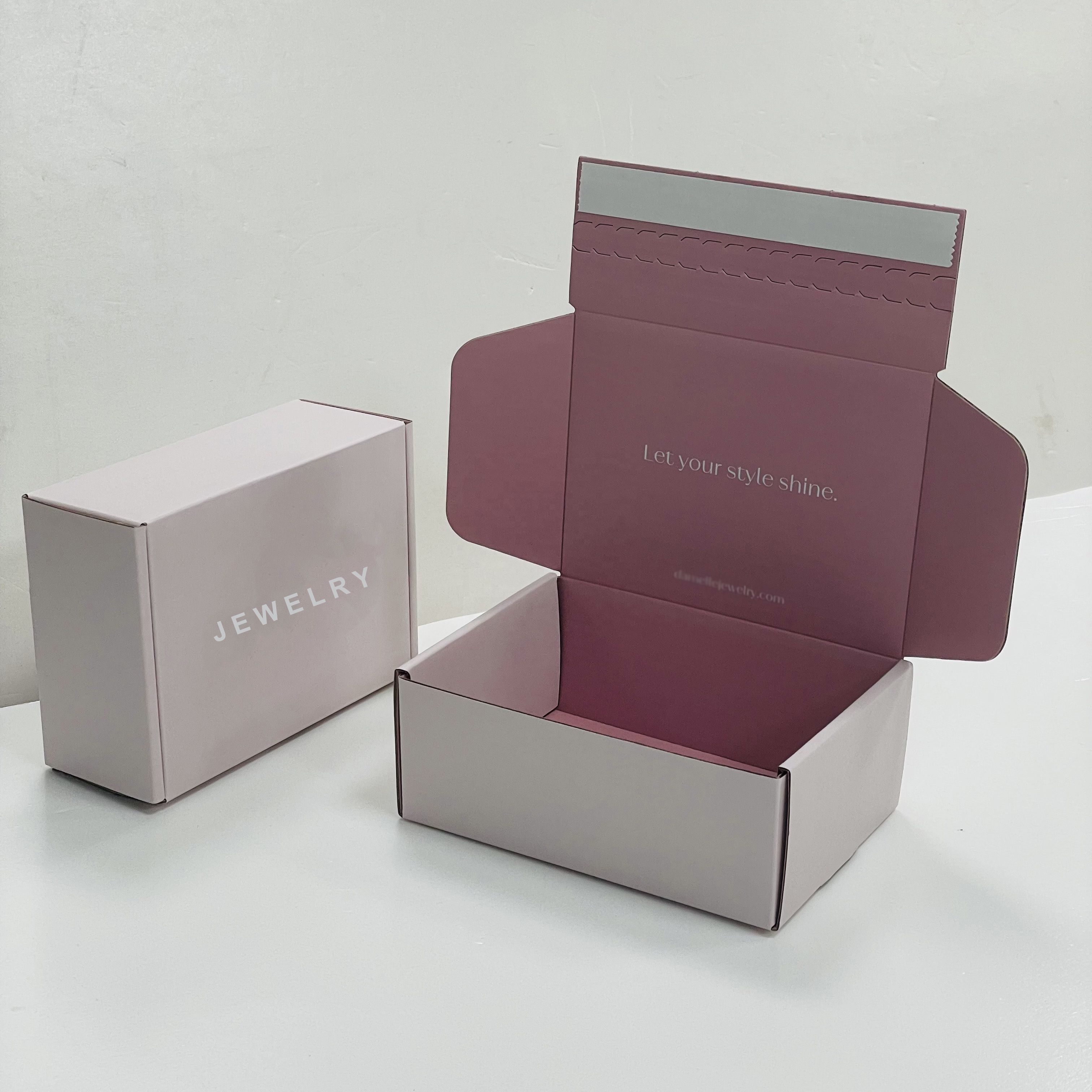 E-Commerce Custom Printing Logo Self Sealing Recycled Packaging boxes Shipping Clothing Box E Flute Corrugated Mailer Carton