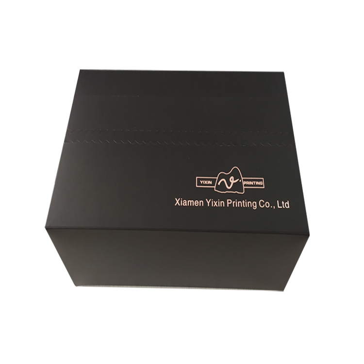 Xiamen wholesale logo printing black outer paper protected packing box for gift packaging