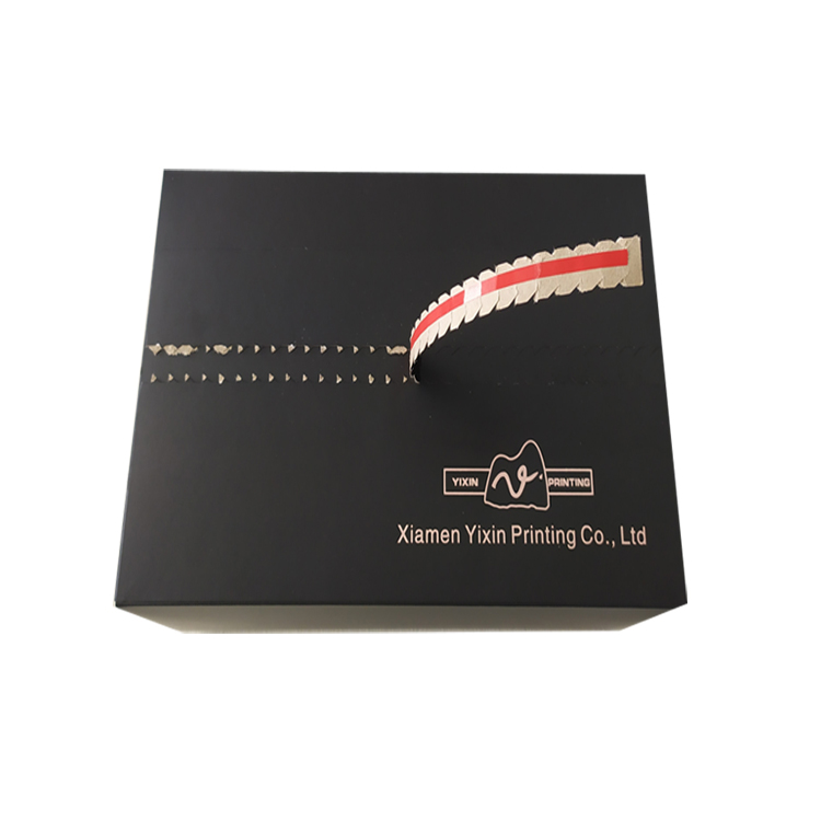 Xiamen wholesale logo printing black outer paper protected packing box for gift packaging