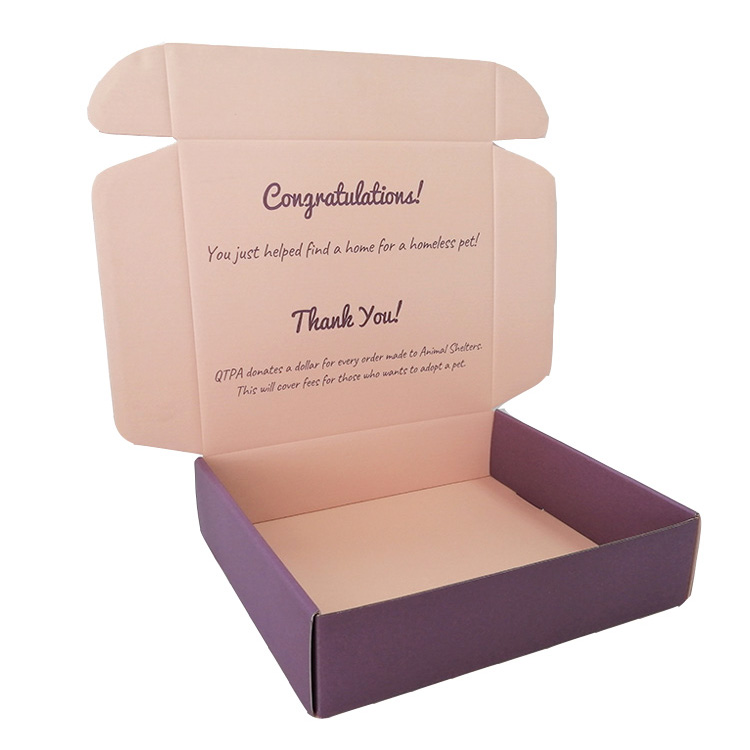 Custom Designed Tear-Off Strip Corrugated Paper Shipping Boxes Recycled Zipper Mailer Boxes