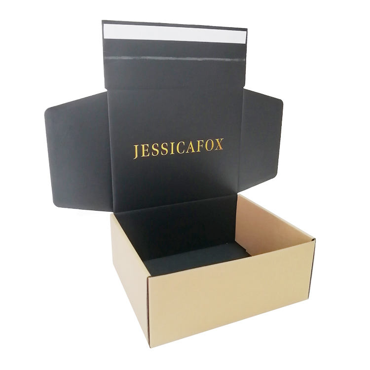 Custom Designed Tear-Off Strip Corrugated Paper Shipping Boxes Recycled Zipper Mailer Boxes