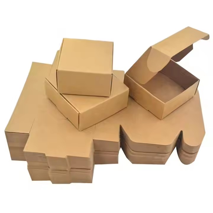 Eco-friendly Recycle Brown Kraft Paper Corrugated Cardboard Box Custom Logo Shipping Boxes