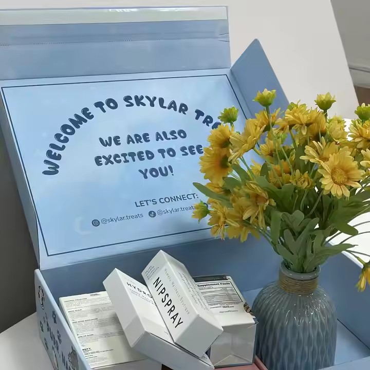 Customized Cosmetics Packaging Box 9x6x3 Corrugated White Cardboard with Embossing Printing Recyclable Brown Transport Mailer