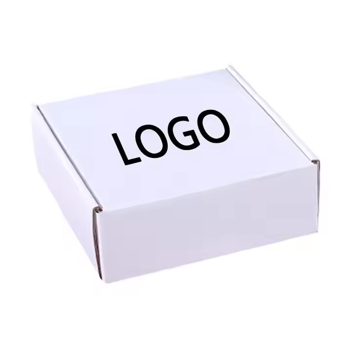 Custom Logo Corrugated Kraft Paper Mail Black White Brown Color Shipping Box