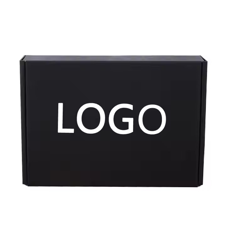 Custom Logo Corrugated Kraft Paper Mail Black White Brown Color Shipping Box
