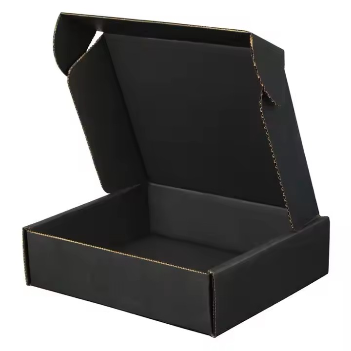 Custom Logo Corrugated Kraft Paper Mail Black White Brown Color Shipping Box