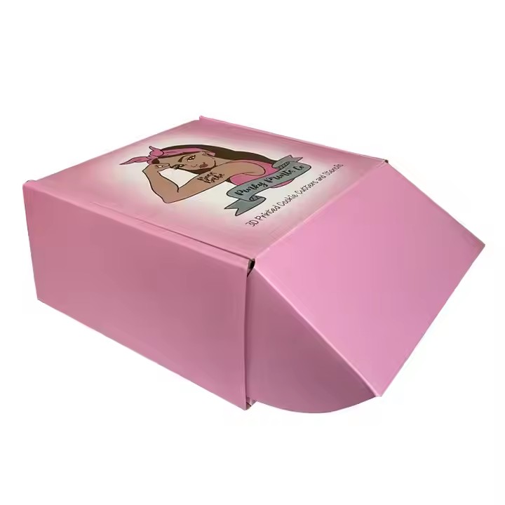 Pink Frosted Corrugated Box with Free Design ODM/OEM Clothing Packaging Featuring Recycled Materials for Shipping
