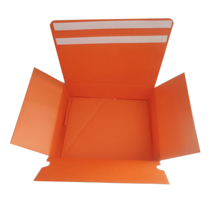 Clothing Packaging Box Custom Zip Carton Orange Shipping Box with Self-locking Seal Bottom and 2 Pieces of Tape Closed Box