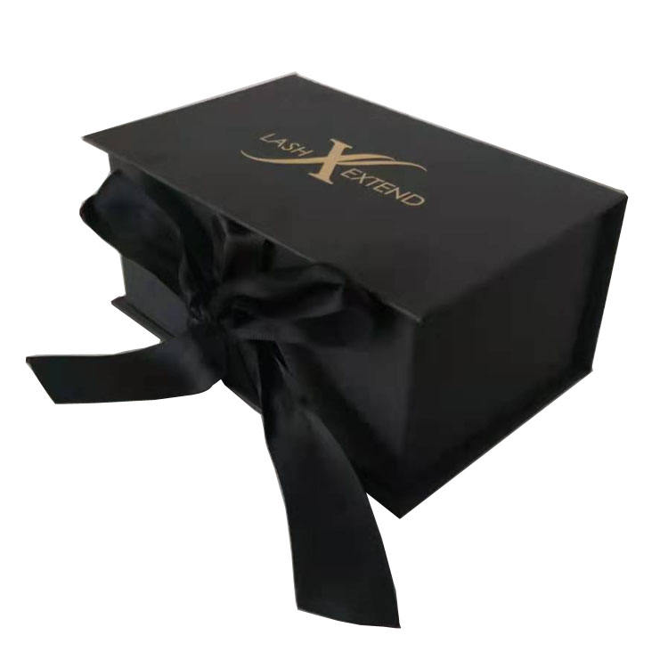 Custom Design Logo Luxury Cardboard Folding Cardboard Gift Box with Ribbon Closure Support Proofing