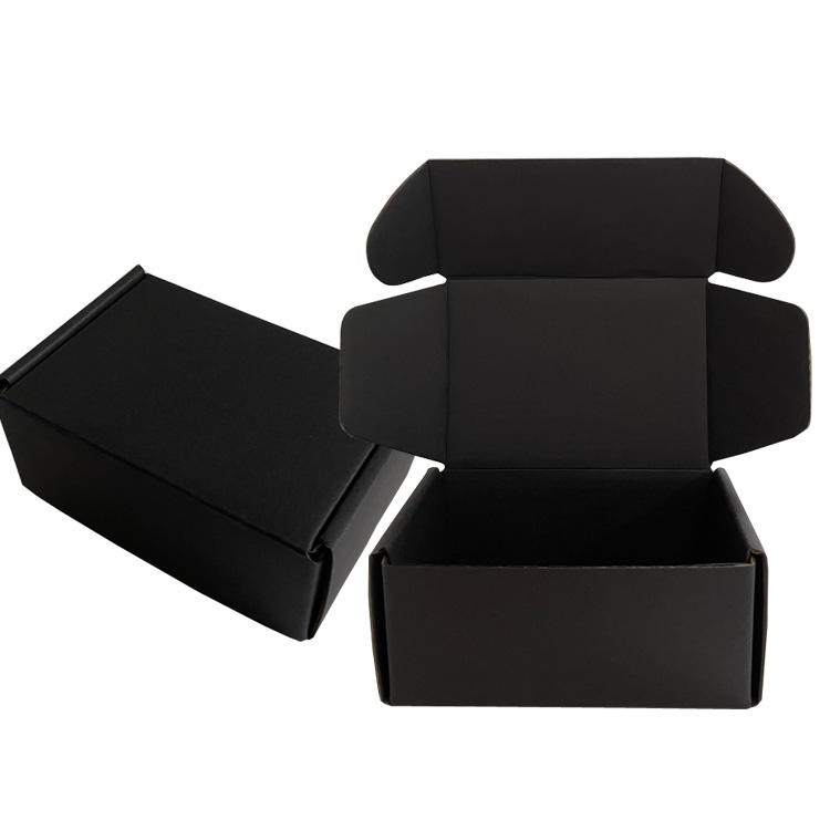 Environmental Recycling Black Corrugated Paper Clothing Packaging and Shipping Box