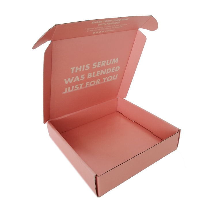Custom logo Pink Mailer Packaging Shipping Paper Box with Insert Inside