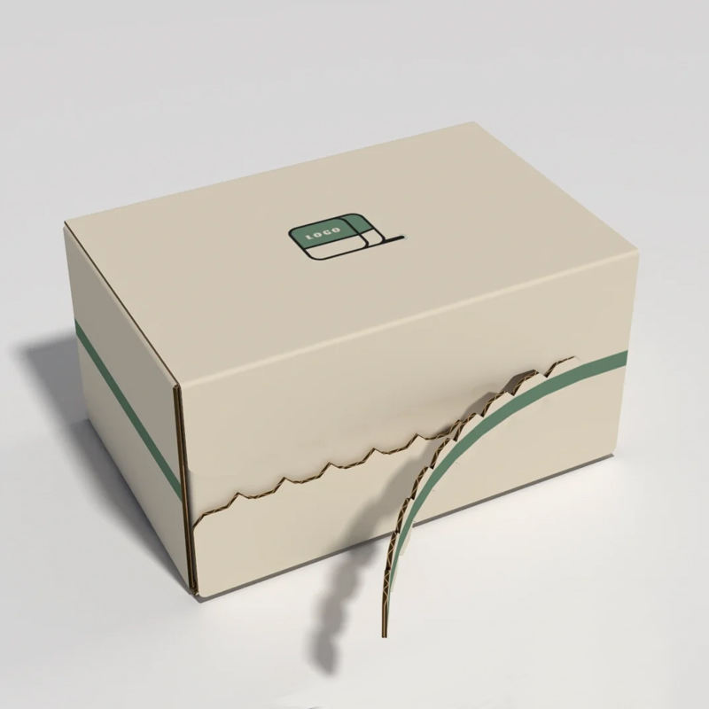Corrugated Cardboard Mailer Tear-Off Strip Zipper Tear-open Design Box