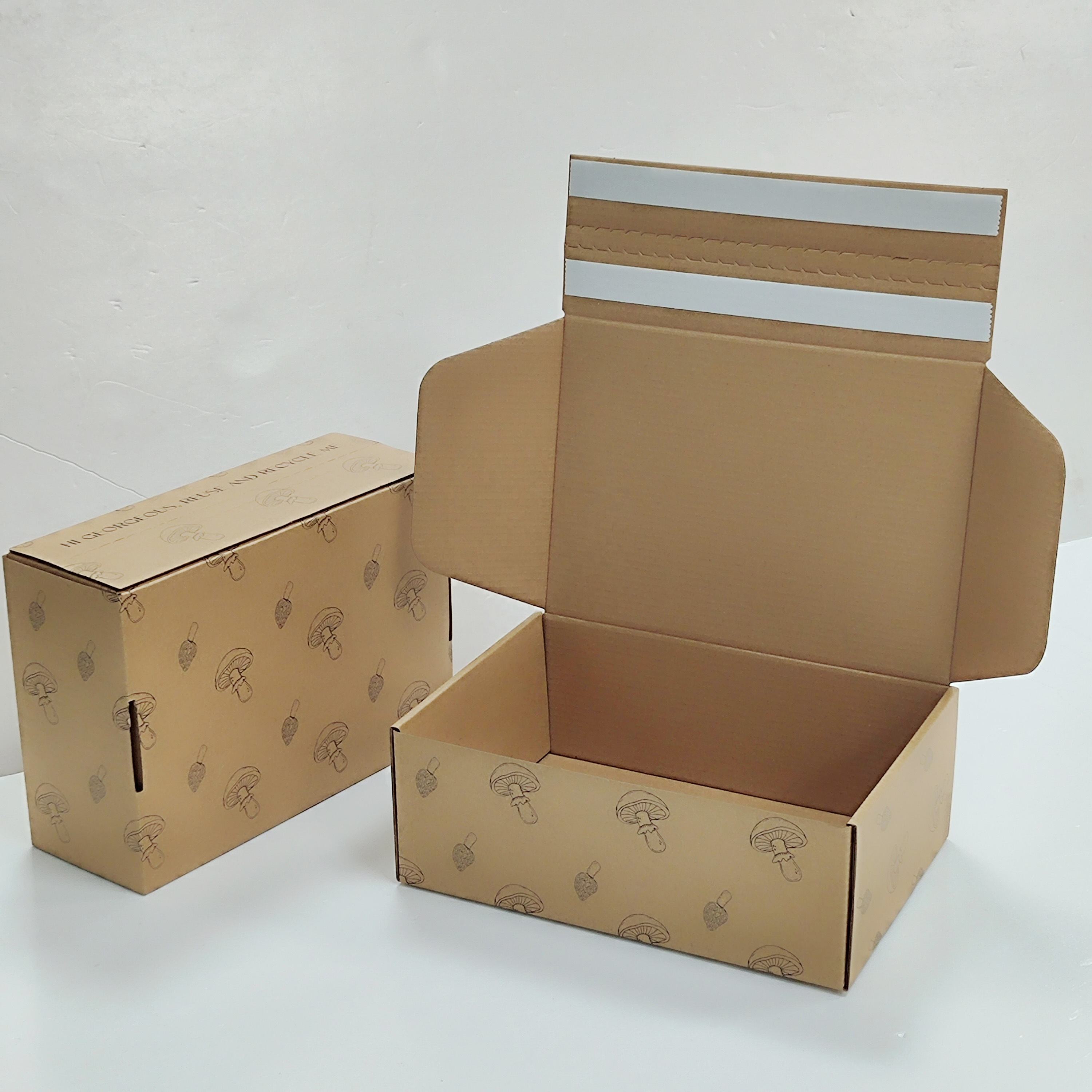 Corrugated Box with Self Sealing Zipper Peel Tear off Strip