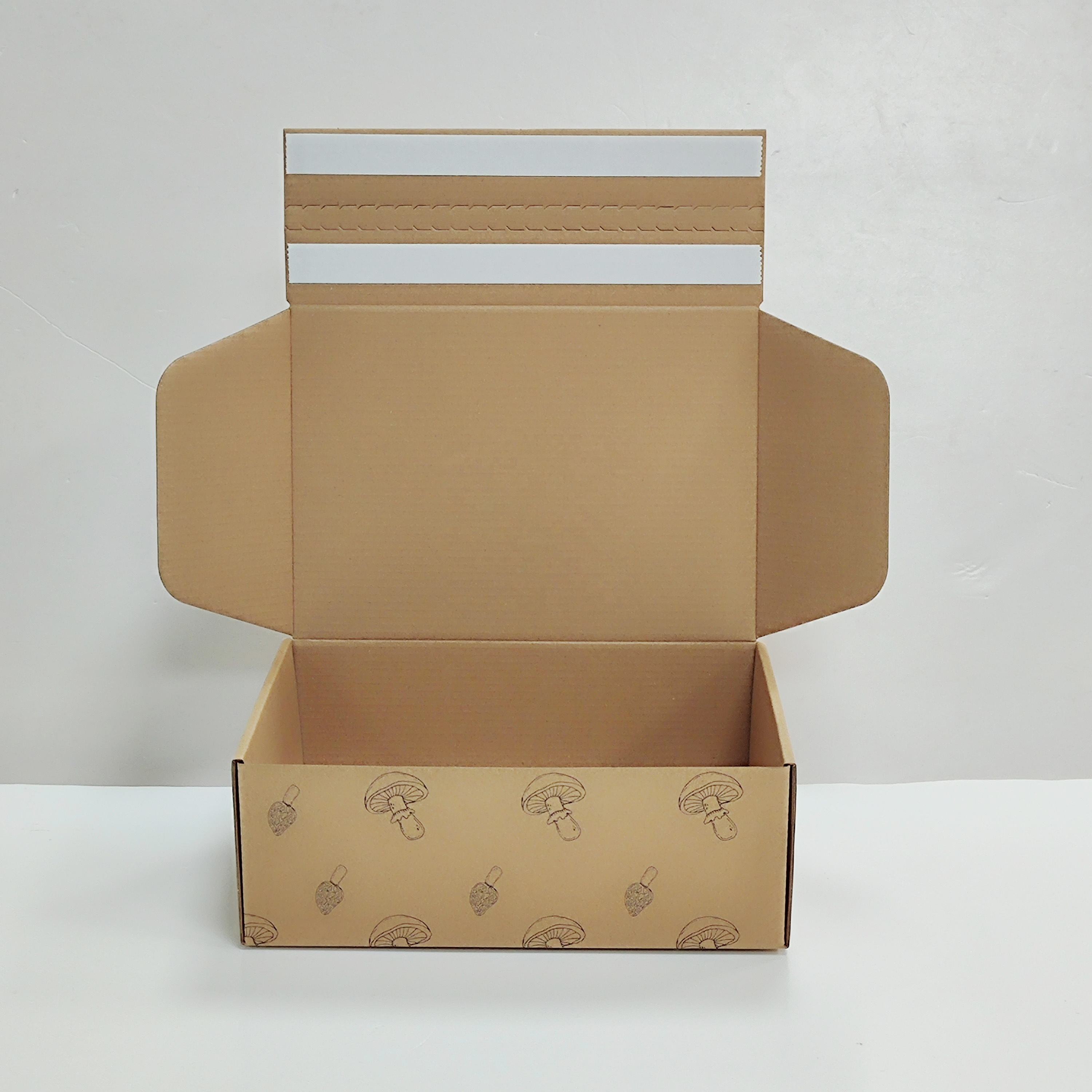 Corrugated Box with Self Sealing Zipper Peel Tear off Strip