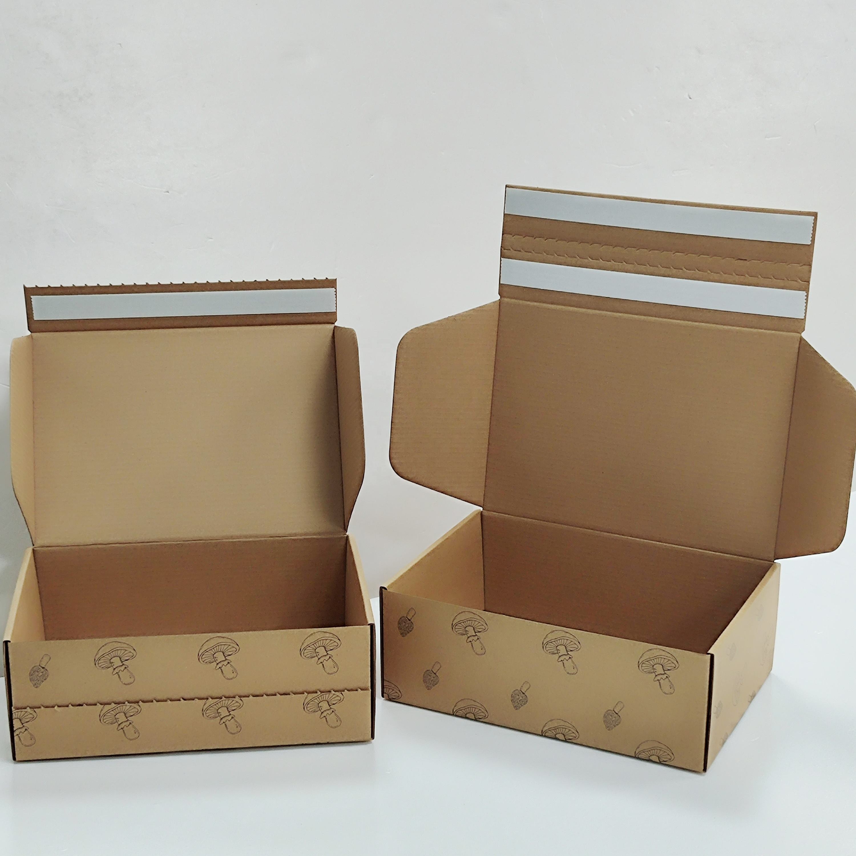 Corrugated Box with Self Sealing Zipper Peel Tear off Strip