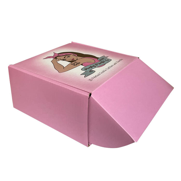 Eco Pink Frosted Corrugated Box with Free Design ODM/OEM Clothing Packaging