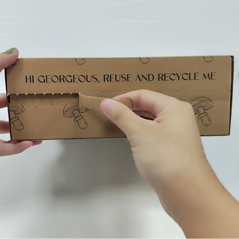 Corrugated Box with Self Sealing Zipper Peel Tear off Strip