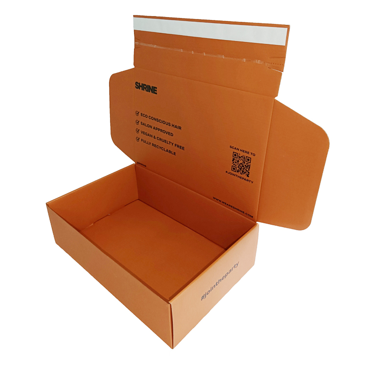 Custom Makeup Sets Self-Sealing Orange Cosmetics Shipping Box