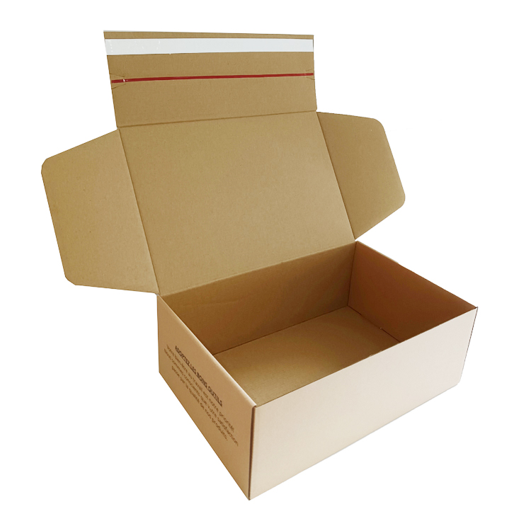 Cardboard Zipper Tear Strip Mailer Packaging Shipping Box Custom Logo