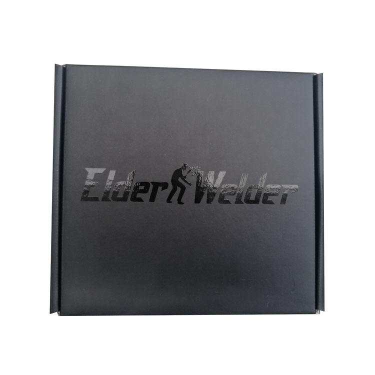 UV Gold Foil logo Black Cardboard Shipping Box