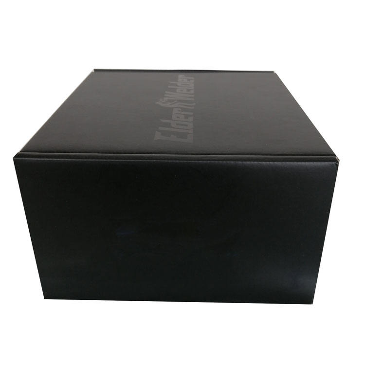 定制局部UV金箔标志黑色8x6x6纸板运输箱