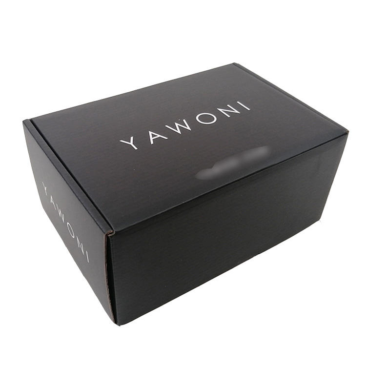 Boîte d'expédition en carton ondulé noir avec logo personnalisé