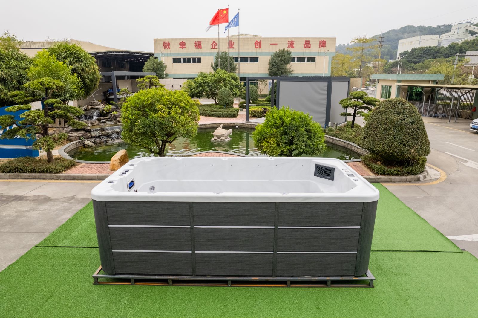 Swim hot tub combo outdoor swimming pool spa