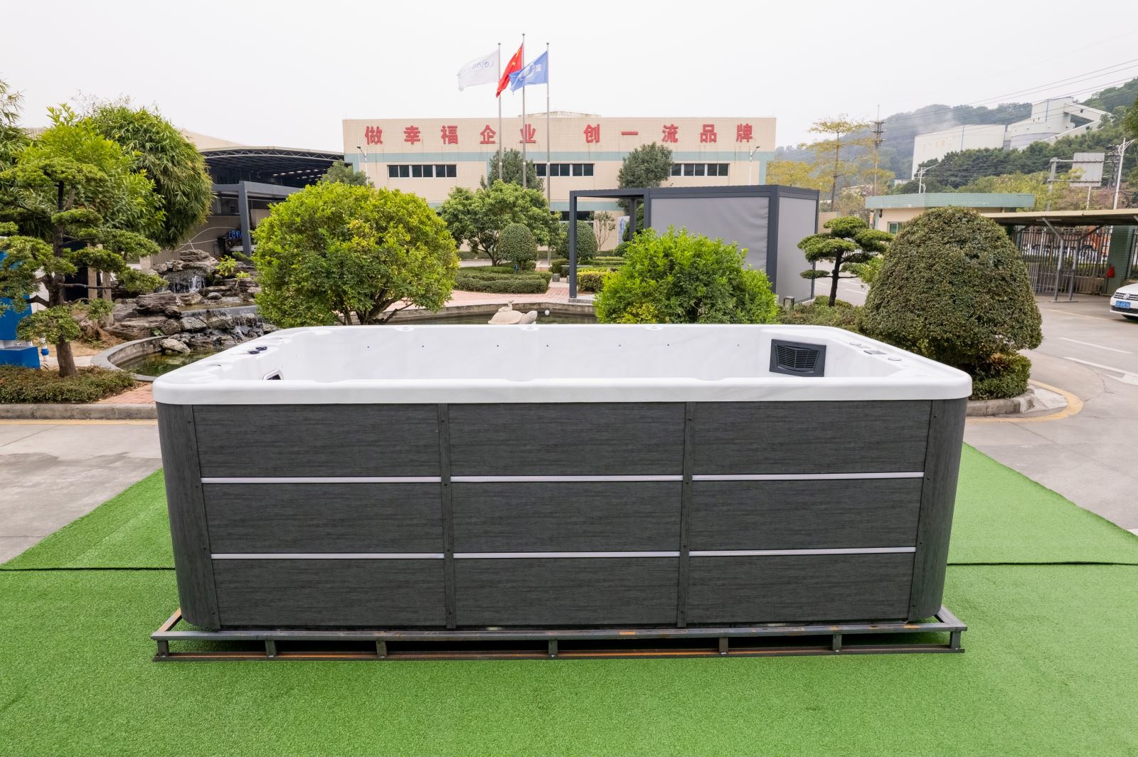 Swim hot tub combo outdoor swimming pool spa