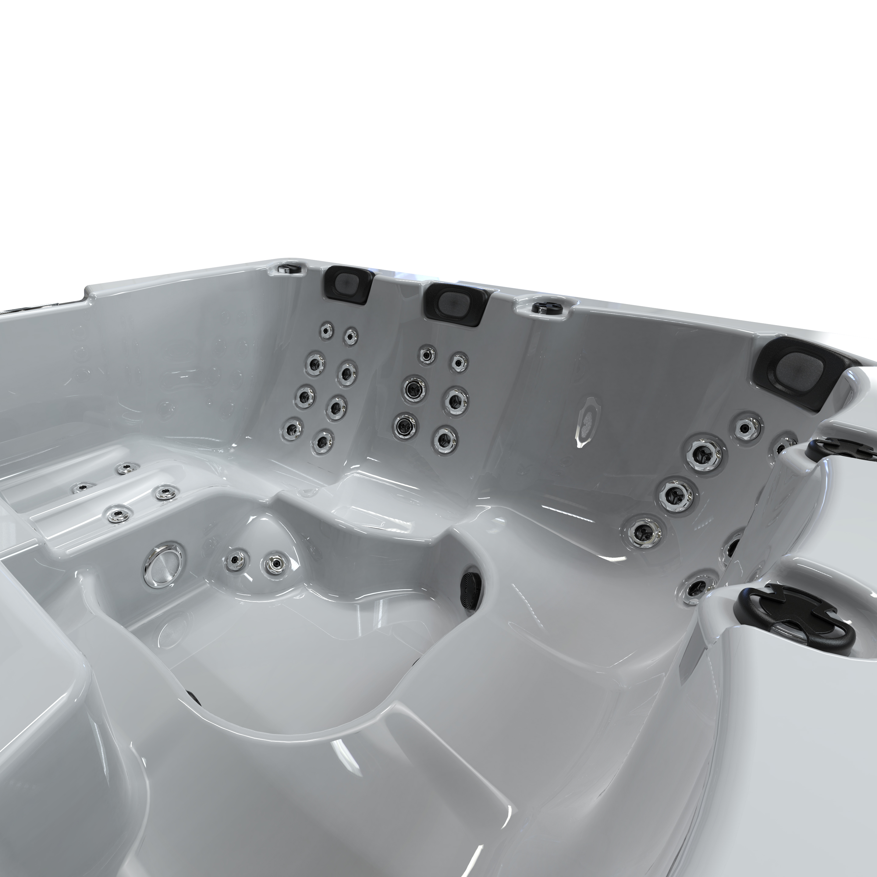 Double jetted square spa tub in room hotel soaking tub