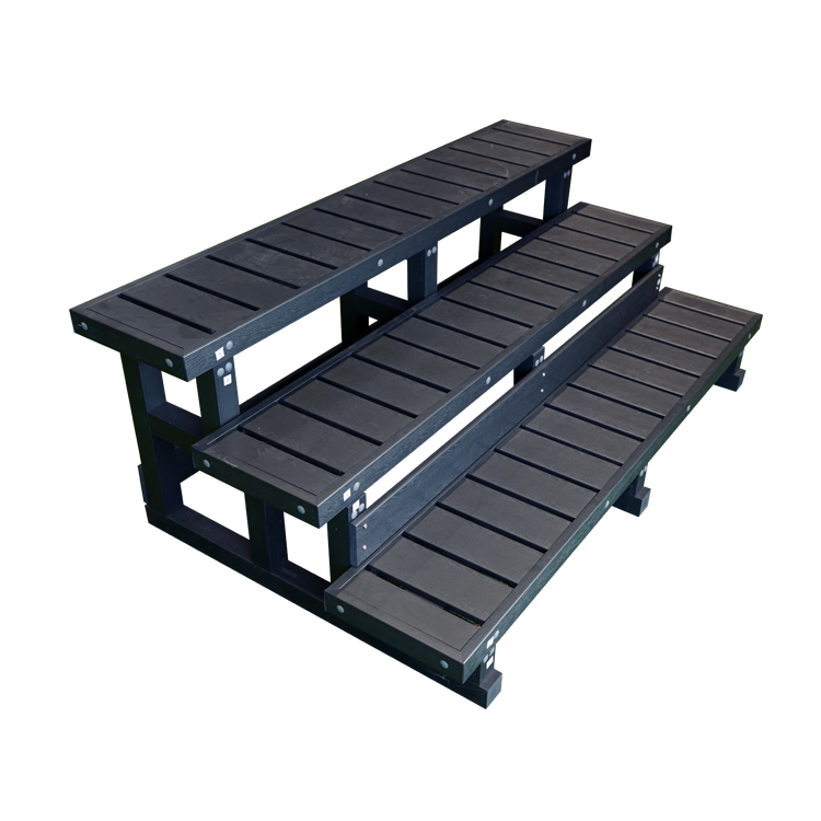 Black outdoor hot tub stairs 3 tier spa steps Black outdoor hot tub stairs 3 tier spa steps
