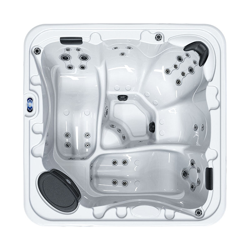 Square plug and play 5 person outdoor hot tub
