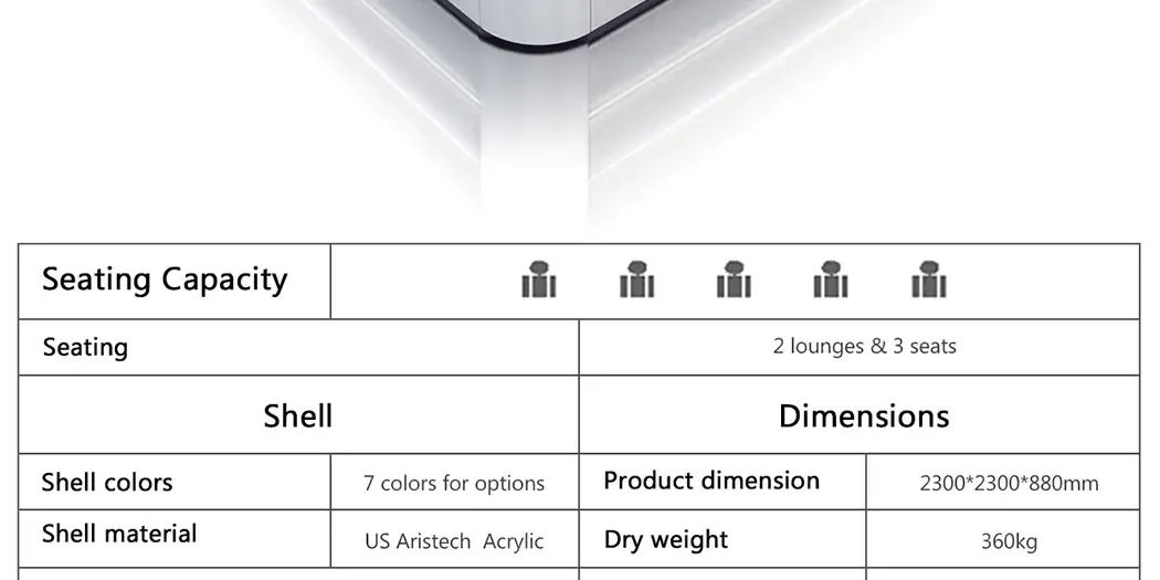 5 person hot tub with 2 loungers 5 person hot tub with 2 loungers