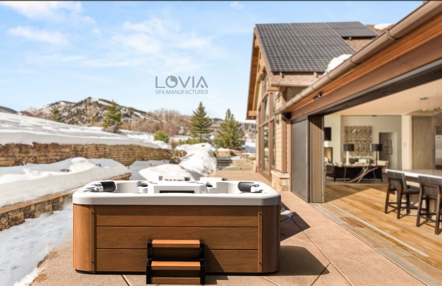 Can an outdoor hot tub be placed in the basement?