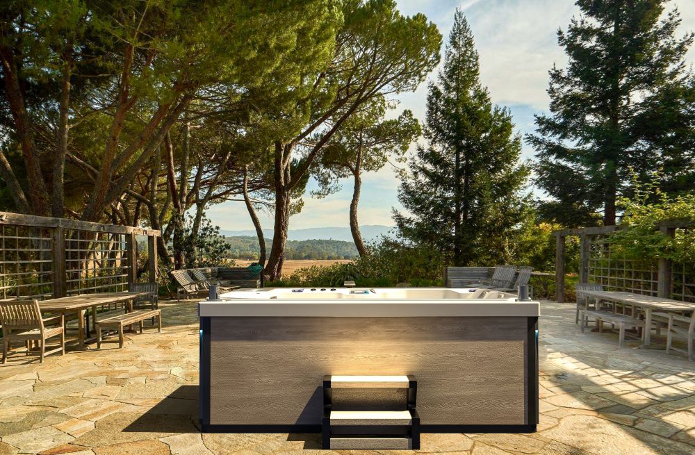 What is the service life of an outdoor hot tub?