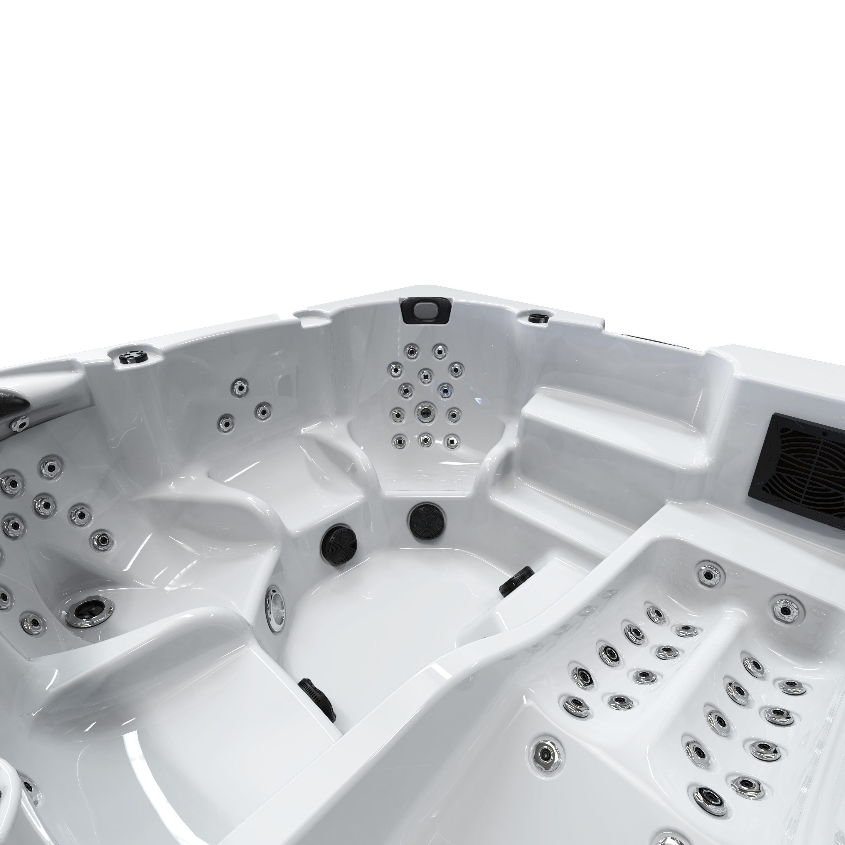 Backyard patio 5 person hot tub with UV sterilizer