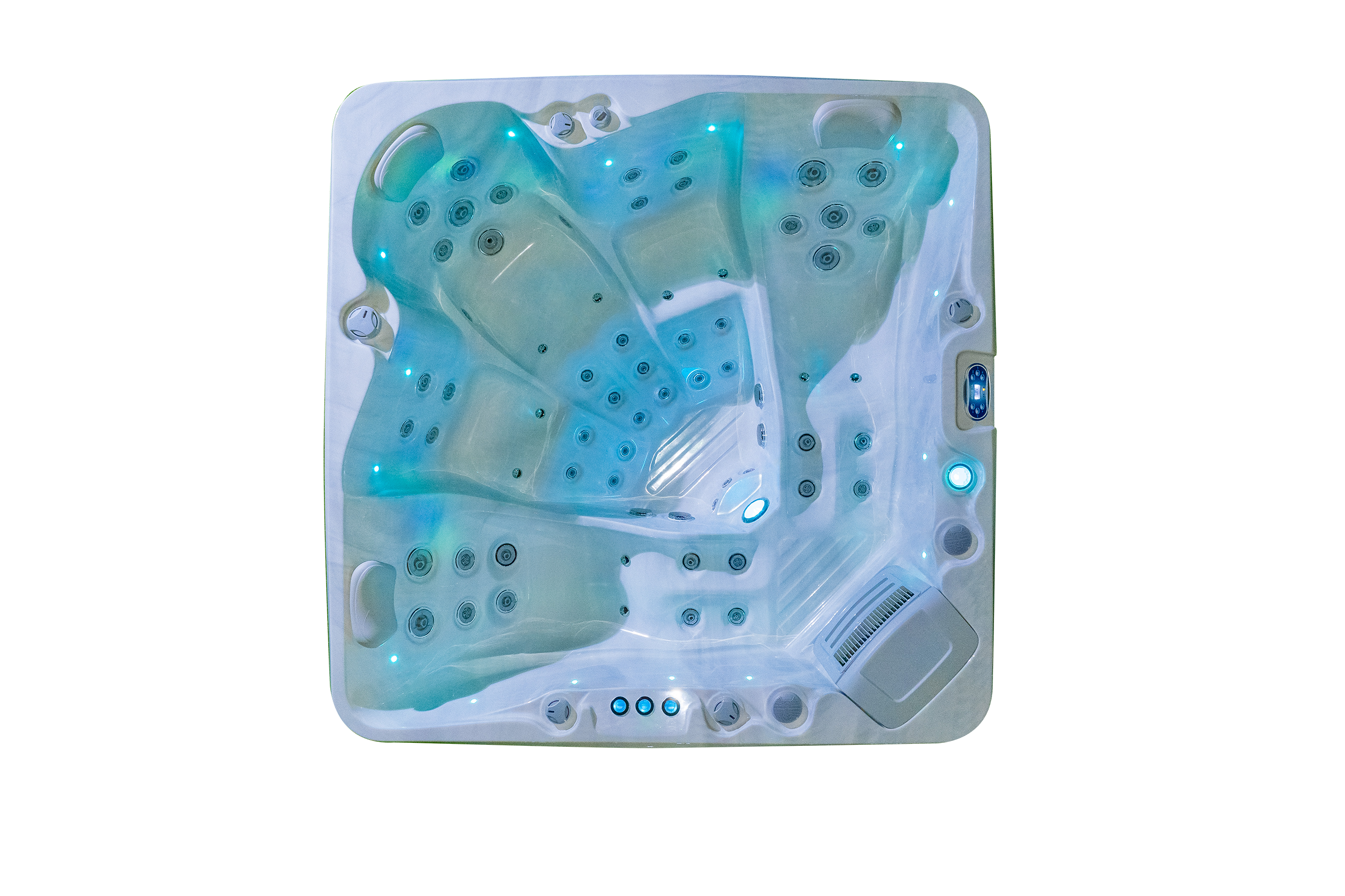 Back yard spa 5 person hot tub with 2 loungers