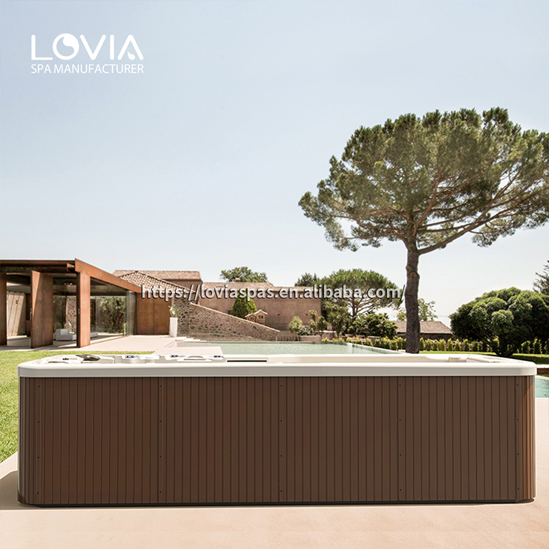 How much space is needed around a swim spa tub?