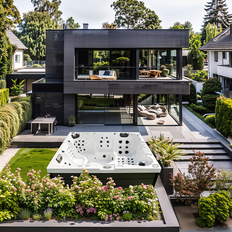 Can I pour boiling water into an outdoor acrylic spa bathtub?