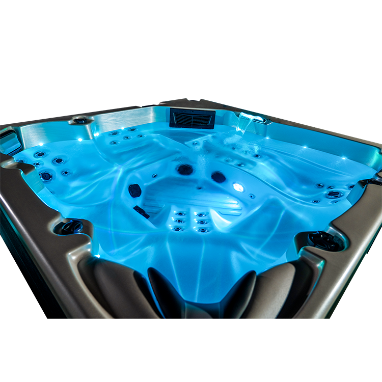 Outdoor sauna hot tub combo inground spas with waterfall