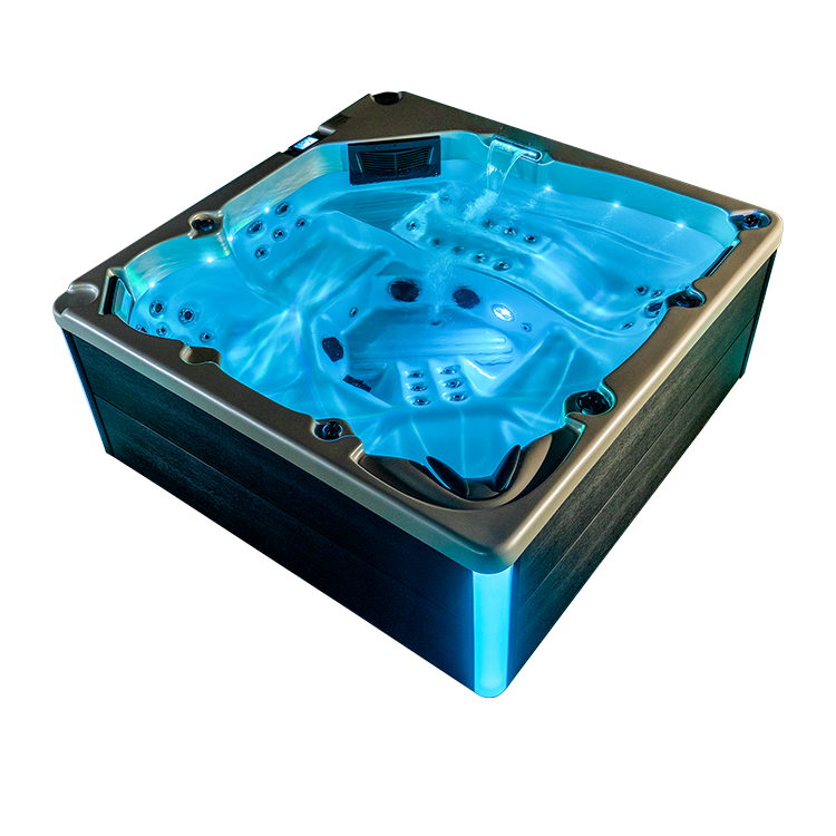 Outdoor sauna hot tub combo inground spas with waterfall