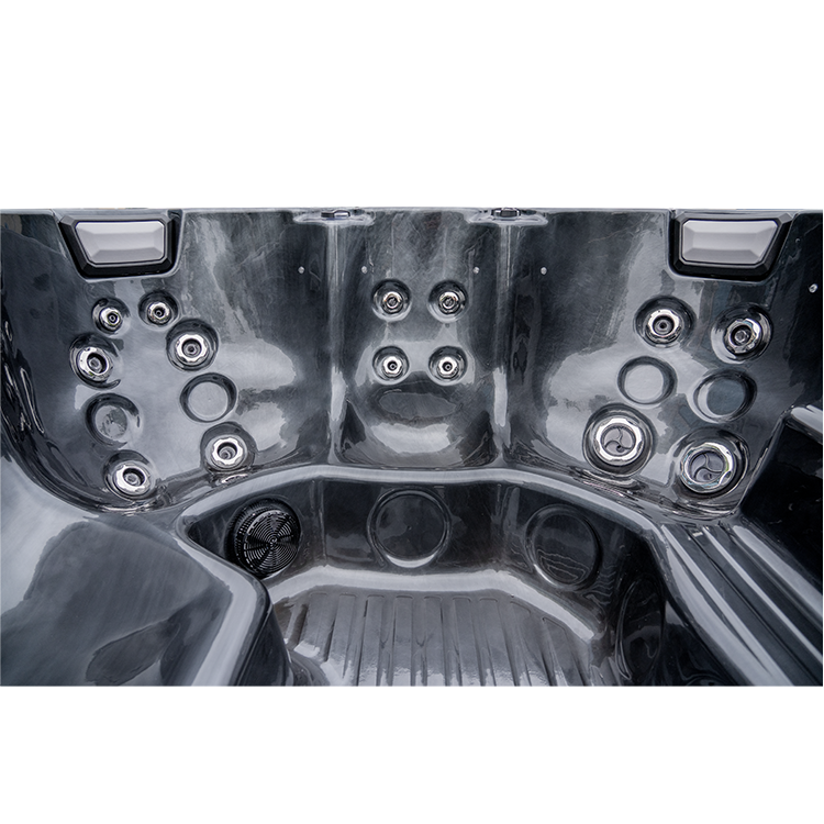 Double jetted square spa tub in room hotel soaking tub