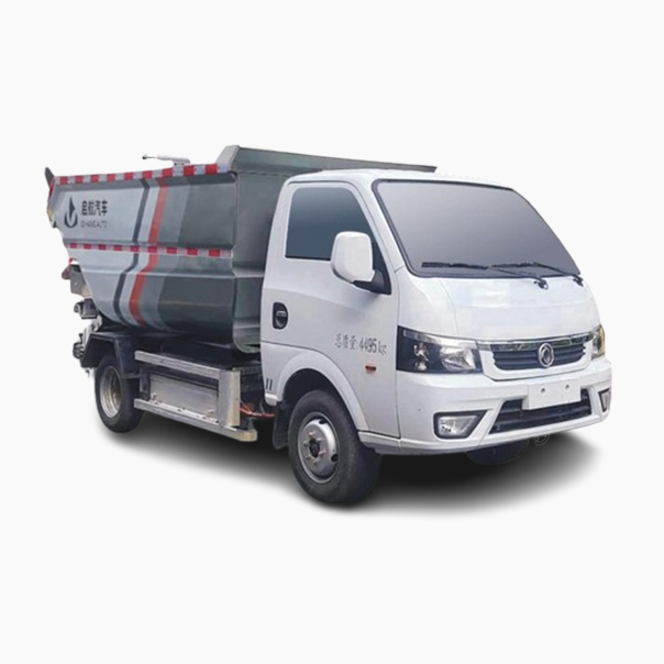 Pure electric self loading garbage truck