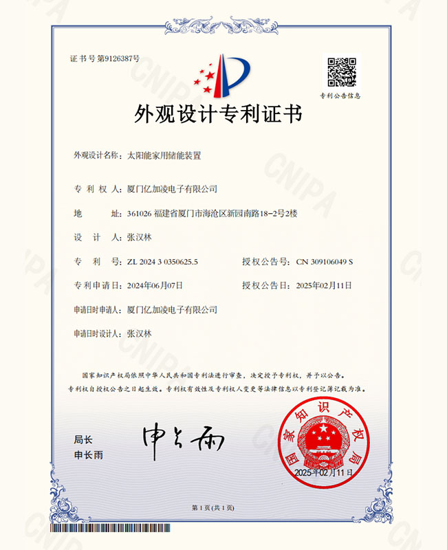 Solar Home System-Patent for Appearance Design