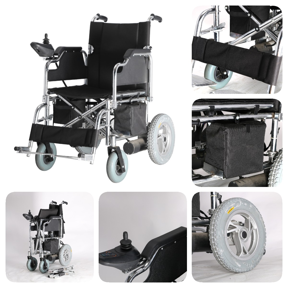 Chrome steel folding frame Electric Wheelchair Folding for The Home Care