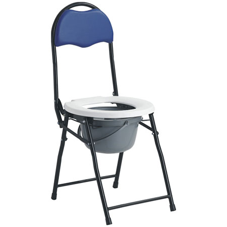 Steel Commode Chair with powder coated foldable frame