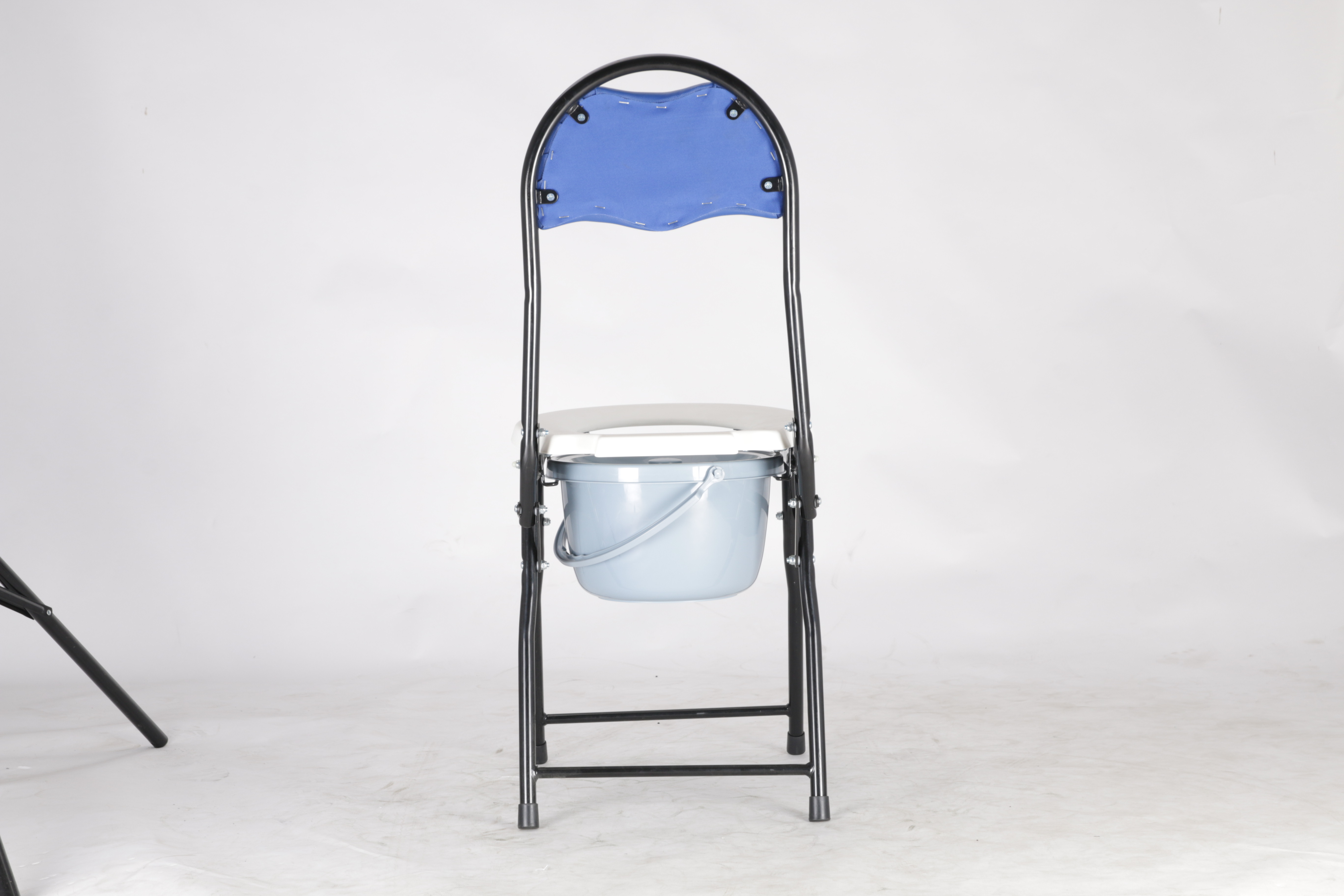 Steel Commode Chair with powder coated foldable frame